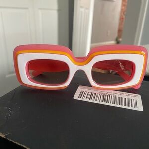 Retro Pink and White Sunglasses